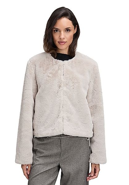 Cartoon Fellimitatjacke Damen Kunstfell-Jacke mit Eingrifftaschen günstig online kaufen