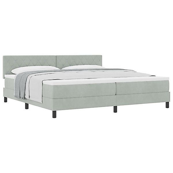 vidaXL Bett Boxspringbett mit Matratze Hellgrau 200x200 cm Samt (1-tlg) günstig online kaufen