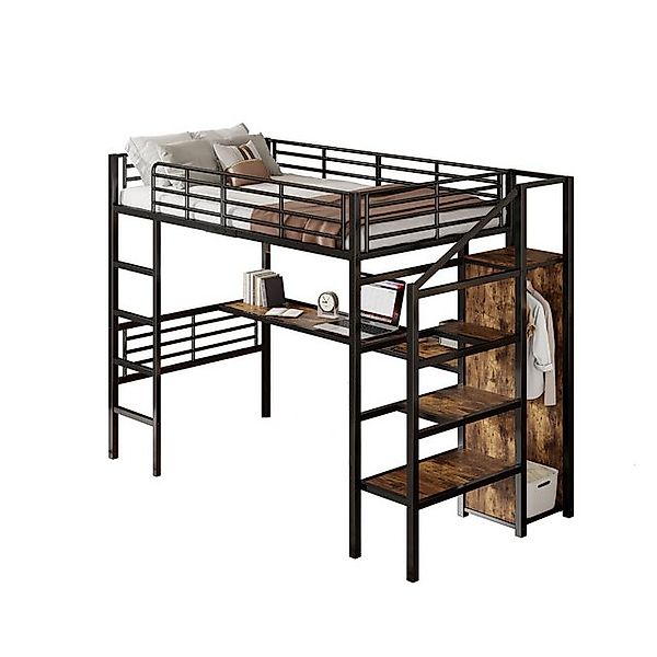 MODFU Hochbett Funktionsbett Kinderbett (Gästebett Metallbett mit Schreibti günstig online kaufen