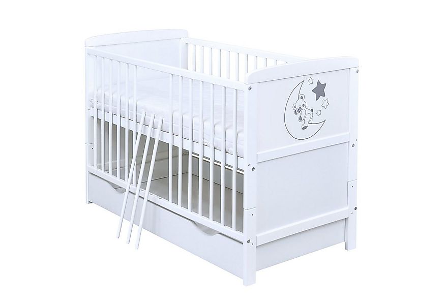 Baby-Delux Babybett Felix Teddy Mond Motiv Bettkasten, Kinderbett Gitterbet günstig online kaufen