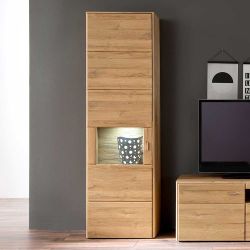 Schrank Vitrine in Wildeichefarben Landhaus Design günstig online kaufen