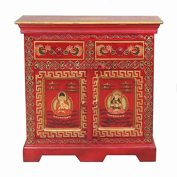 Oriental Galerie Mehrzweckschrank Tibet Wandschrank Jinpa Rot 76 cm günstig online kaufen