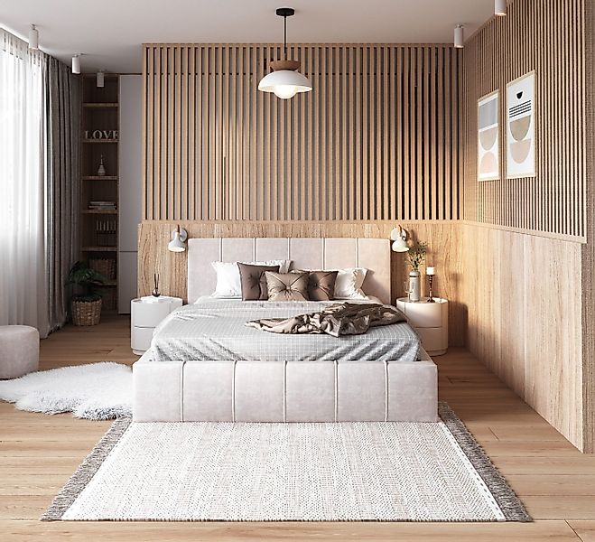 thematys Polsterbett Bett aus Velours Stauraumbett - TOPSELLER - MADE IN EU günstig online kaufen