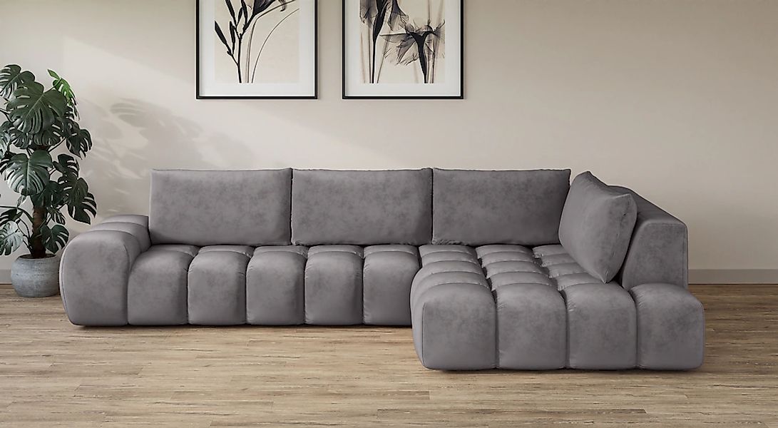OTTO home Ecksofa "AZITA L-Form, XXL 352 cm Designsofa in Bubble-Opitk" los günstig online kaufen