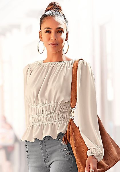 LASCANA Langarmbluse mit modischen Raffungen, elegante günstig online kaufen