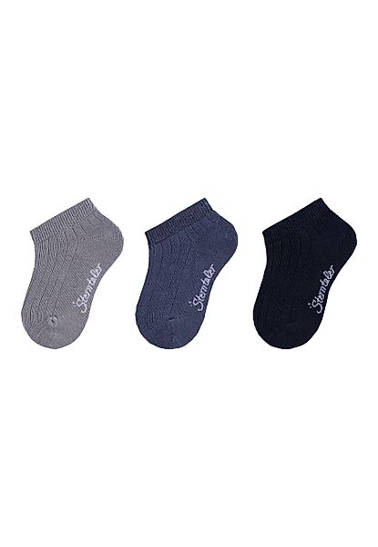 Sterntaler® Sneakersocken Sneaker-Socken 3er-Pack uni gerippt günstig online kaufen