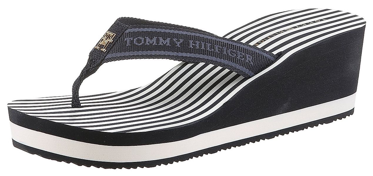 Tommy Hilfiger TH STRIPES WEDGE BEACH SANDAL Dianette, Zehentrenner, Sommer günstig online kaufen