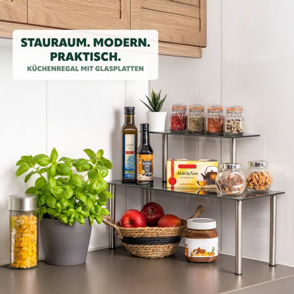 bremermann Küchenregal Glas-Regal, Küchenregal, mit Glasplatten günstig online kaufen