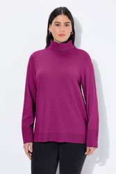 Ulla Popken Strickpullover Rollkragenpullover breite Rippbündchen günstig online kaufen