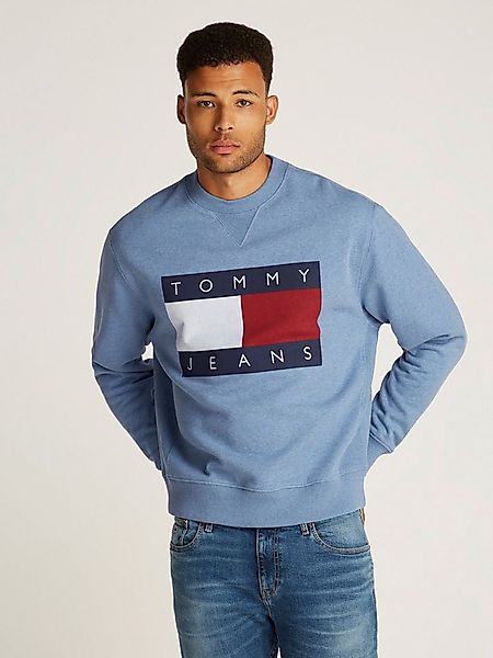 Tommy Jeans Sweatshirt TJM MELANGE FLAG CREW mit großem Logo günstig online kaufen