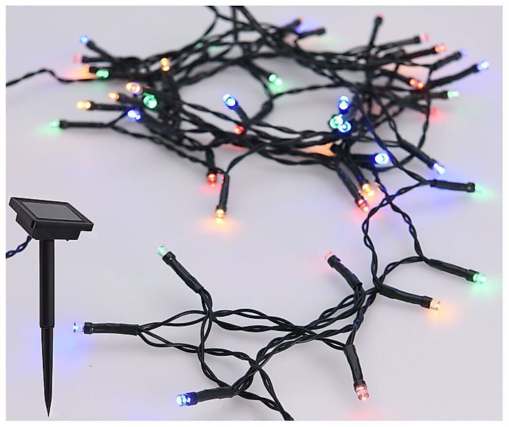Spetebo LED-Lichterkette Solar Draht Lichterkette bunt - 7 m / 50 LED, 50-f günstig online kaufen