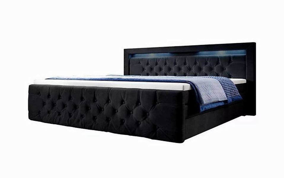 Luxusbetten24 Boxspringbett Boxspringbett Gloria, mit LED-Beleuchtung und S günstig online kaufen