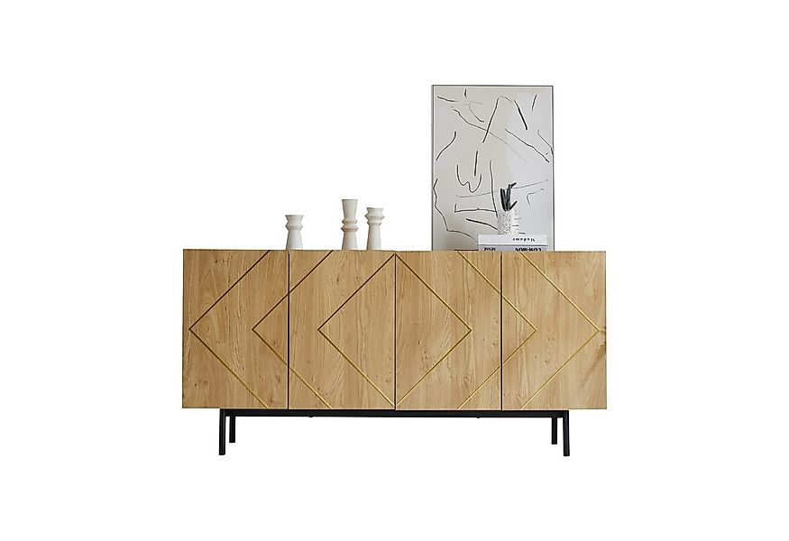 OKWISH Sideboard mit griffloses Design (Buffet, Schrank, 1 St., mit 4 Türen günstig online kaufen