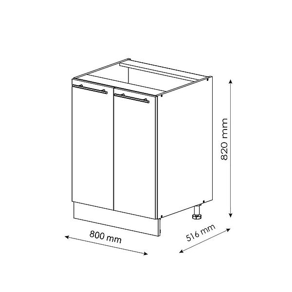 Vicco Spülenunterschrank Fame-Line, Anthrazit-Gold/Eiche, 80 cm günstig online kaufen