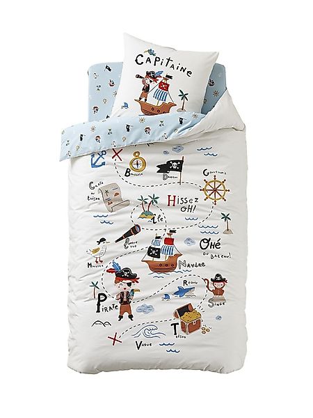 vertbaudet Bettbezug Kinder Bettwäsche-Set PIRATEN KAPITÄN günstig online kaufen