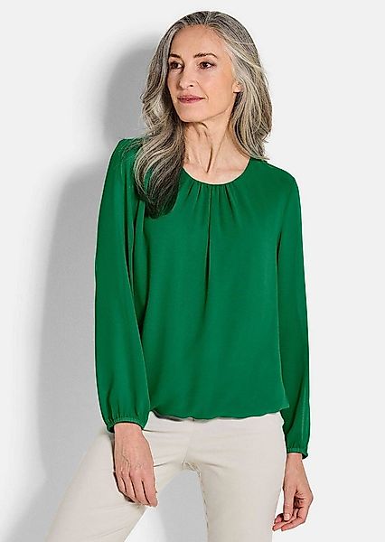 GOLDNER Klassische Bluse Kurzgröße: Jerseybluse mit Falten-Details Blusensh günstig online kaufen
