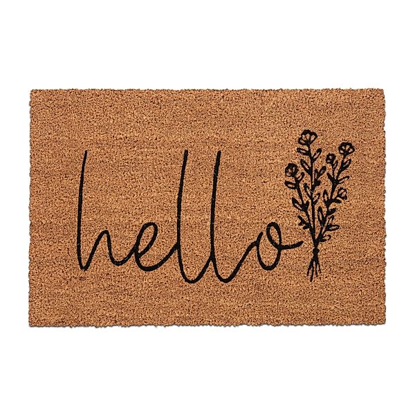 relaxdays Fußmatte Kokos Fußmatte "Hello", rechteckig, günstig online kaufen