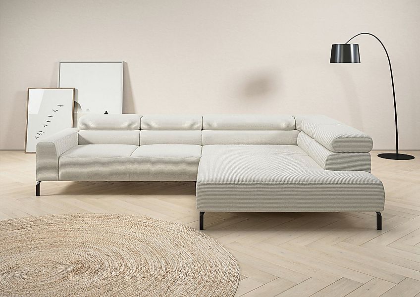 Places of Style Ecksofa "Antonelli, L-Form, inkl. Kopfteilverstellung, Brei günstig online kaufen