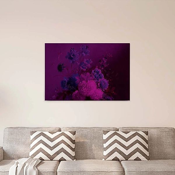 Bricoflor Ausgefallenes Wandbild In Lila Blumen Leinwand Bild In Ölgemälde günstig online kaufen