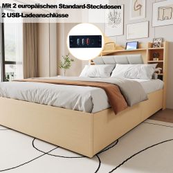 REDOM Stauraumbett Hydraulisches Holzbett, Mit USB- günstig online kaufen