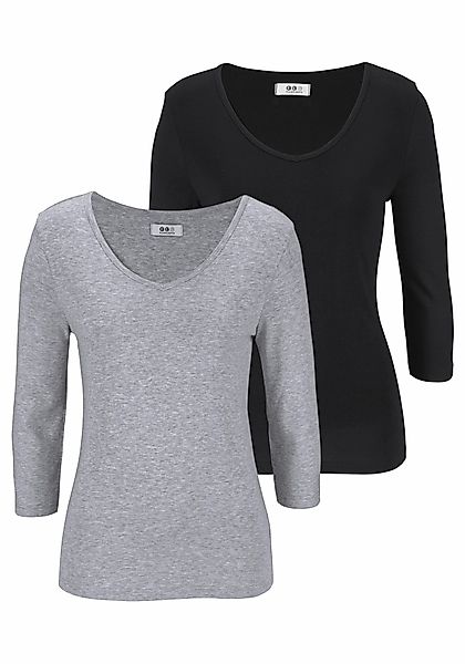 Flashlights V-Shirt (Packung, 2-tlg., 2er-Pack) unifarben, günstig online kaufen