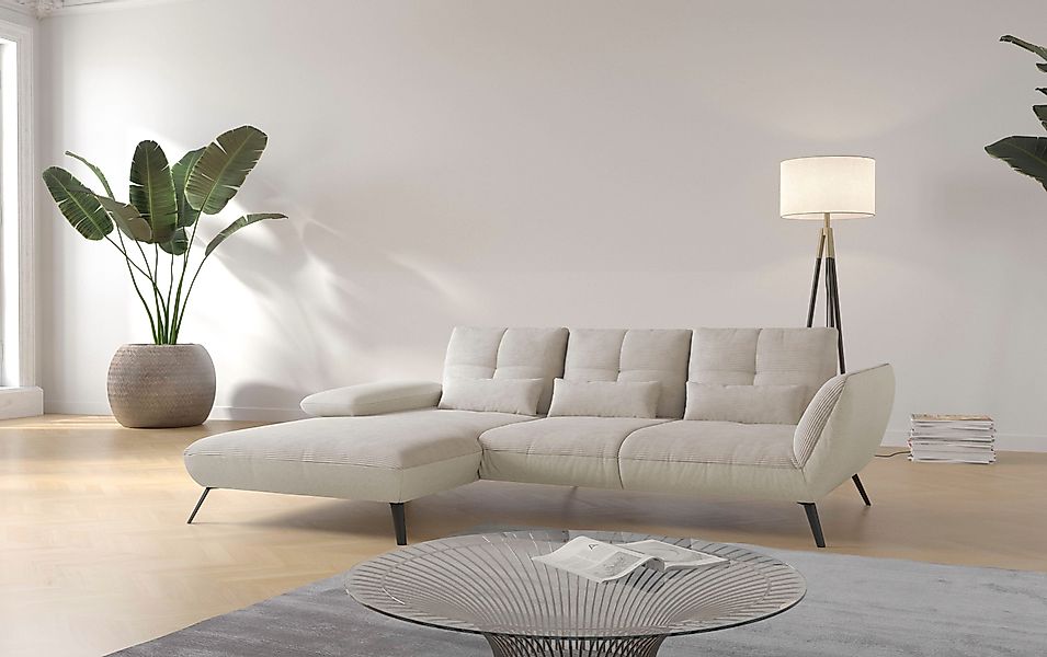 PLACES OF STYLE Ecksofa "Mikado L-Form" inkl. Sitztiefenverstellung und Arm günstig online kaufen