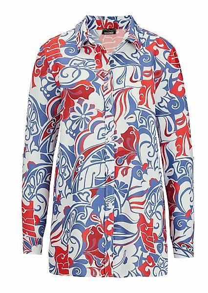 GOLDNER Hemdbluse "Kurzgröße Floralbedruckte Hemdbluse, Hemdkragen" Allover günstig online kaufen