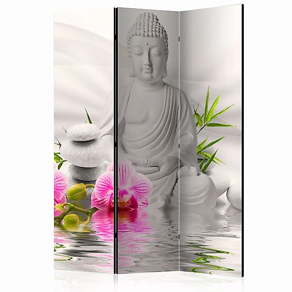 3-teiliges Paravent - Buddha And Orchids [room Dividers] günstig online kaufen