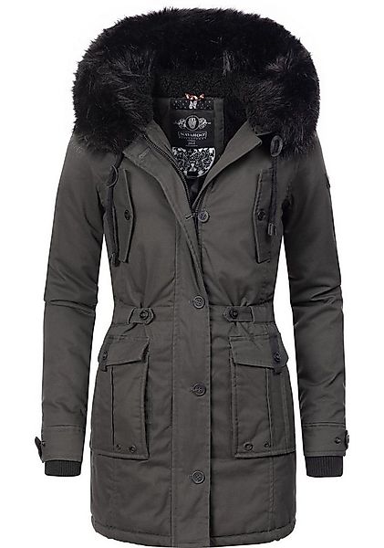 Navahoo Wintermantel Luluna edler Baumwoll Parka mit Fellimitat günstig online kaufen