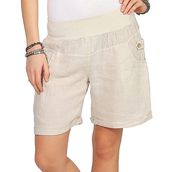 Mississhop Leinenhose 100 % Leinen Leinenshorts günstig online kaufen
