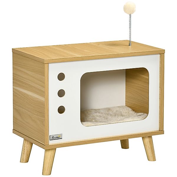 PawHut Katzenhaus mit Spielball und Kissen günstig online kaufen