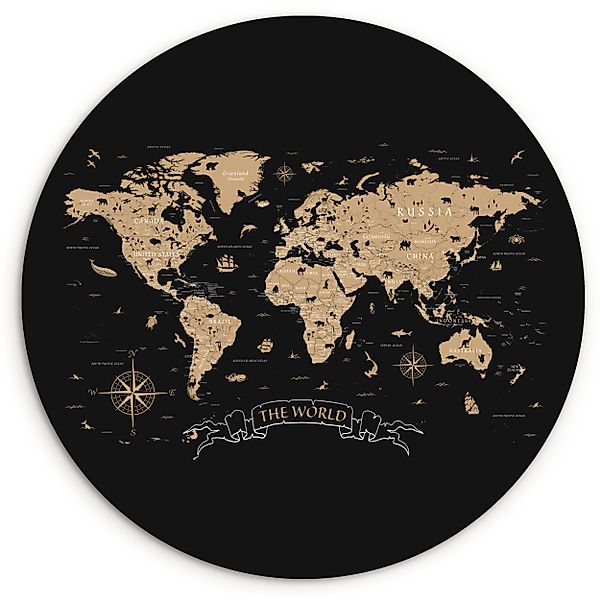 MuchoWow Gemälde Weltkarte - Beige - günstig online kaufen