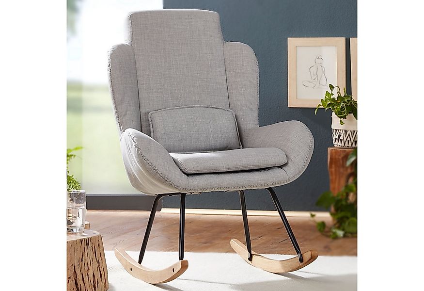 FINEBUY Schaukelstuhl CAPRI Relaxsessel Schwingsessel Stoff Schwingstuhl (S günstig online kaufen