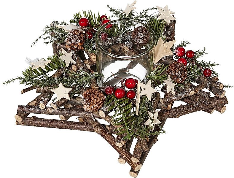 Creativ home Teelichthalter Adventsgesteck mit Teelichthalter (1 St), in St günstig online kaufen
