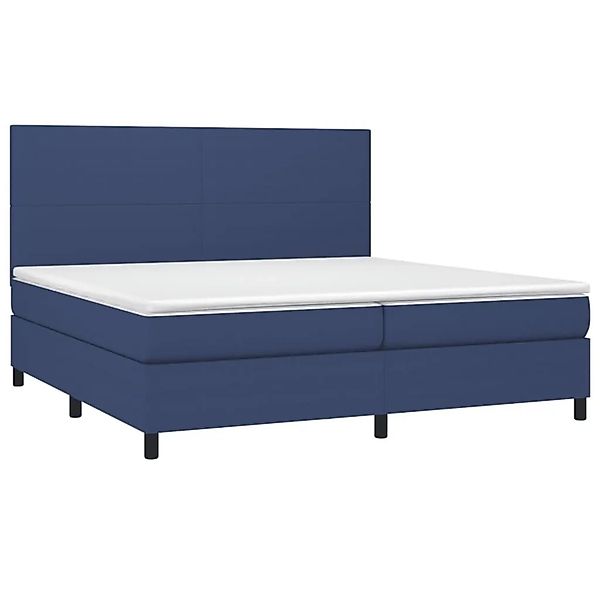 vidaXL Boxspringbett mit Matratze & LED Blau 200x200 cm Stoff 3134747 günstig online kaufen