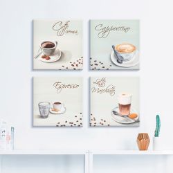 Artland Leinwandbild »Cappuccino Espresso Latte Macchiato« Getränke 4 Stk. günstig online kaufen