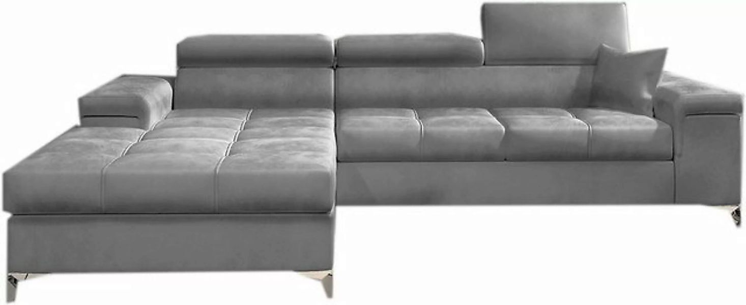 MOEBLO Ecksofa aus Samt RONALDO, Sofa Couch L-Form Polstergarnitur Wohnland günstig online kaufen