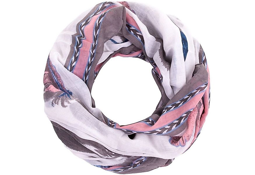 Faera Loop, Damen Schal gemalte Federn weich und leicht Damen Loop Rundscha günstig online kaufen