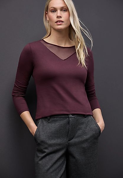STREET ONE Langarmshirt mit Mesh-Einsatz günstig online kaufen