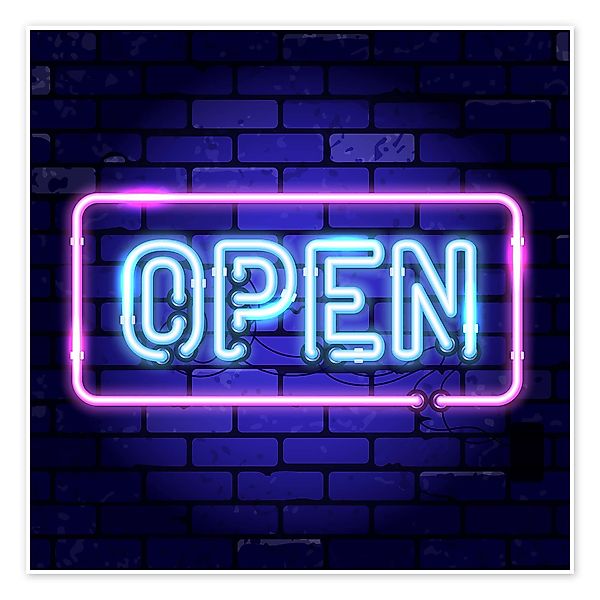 Posterlounge Poster TAlex, Open - Neonschild, günstig online kaufen