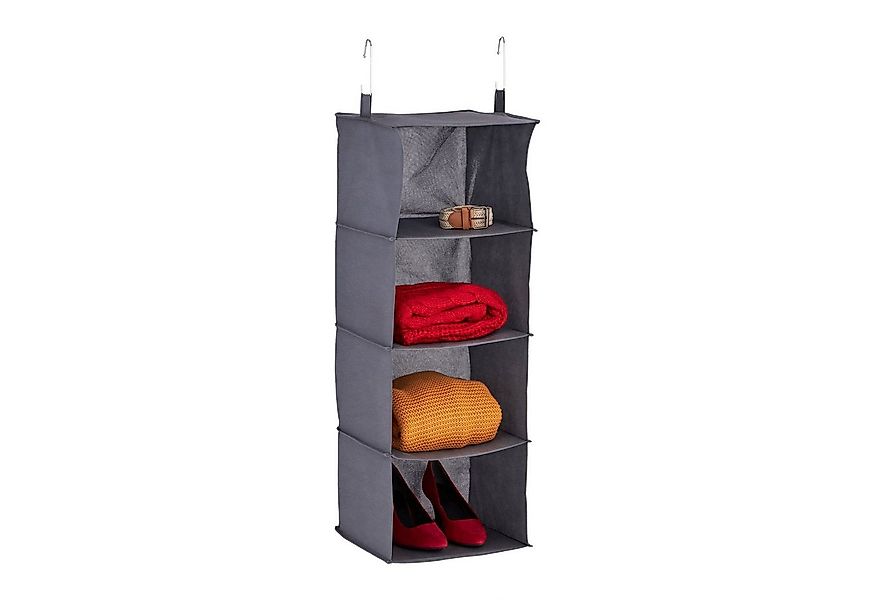 relaxdays Hängeregal Kleiderschrank 4 Fäch, grau günstig online kaufen