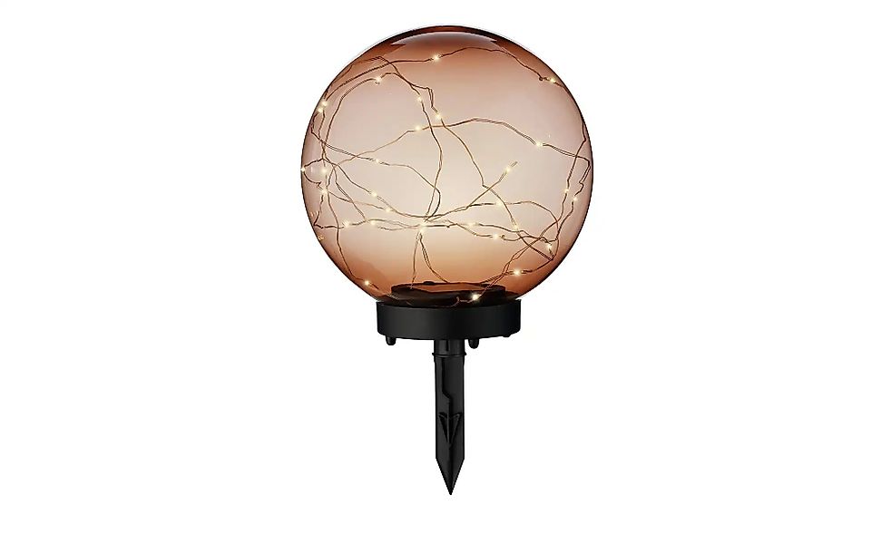 LED Solar-Bodenkugel   ¦ braun ¦ Maße (cm): H: 28  Ø: 20 Lampen & Leuchten günstig online kaufen
