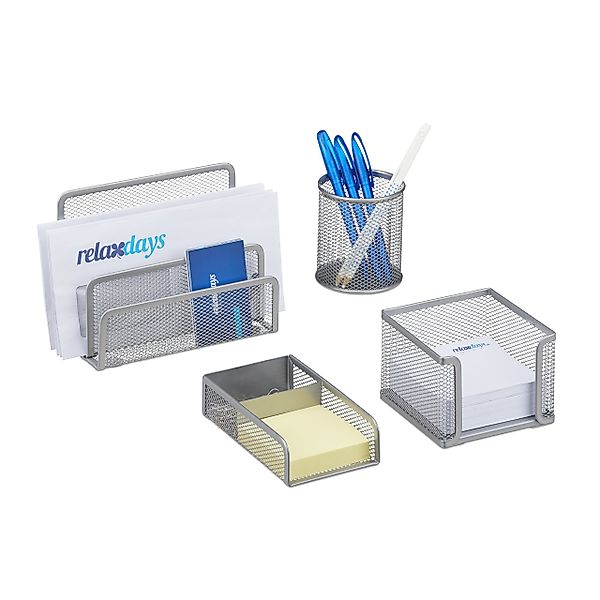 relaxdays Schreibtischaufsatz Schreibtisch Organizer Set 4-teilig, günstig online kaufen