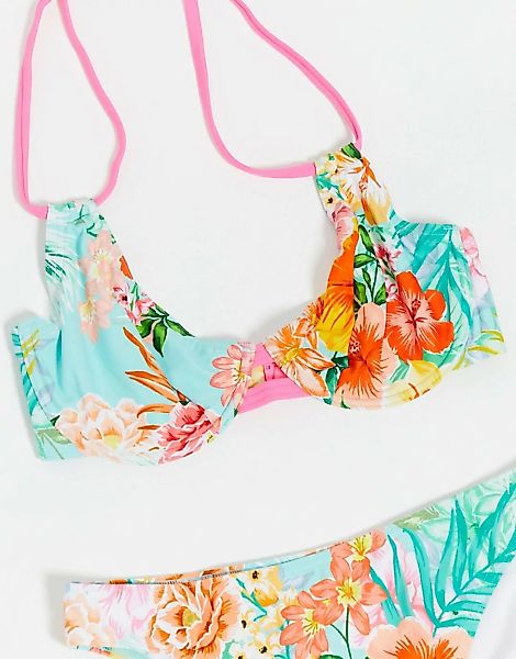 Figleaves – Fuller Bust – Honolulu – Neckholder-Bikinioberteil mit Bügeln u günstig online kaufen