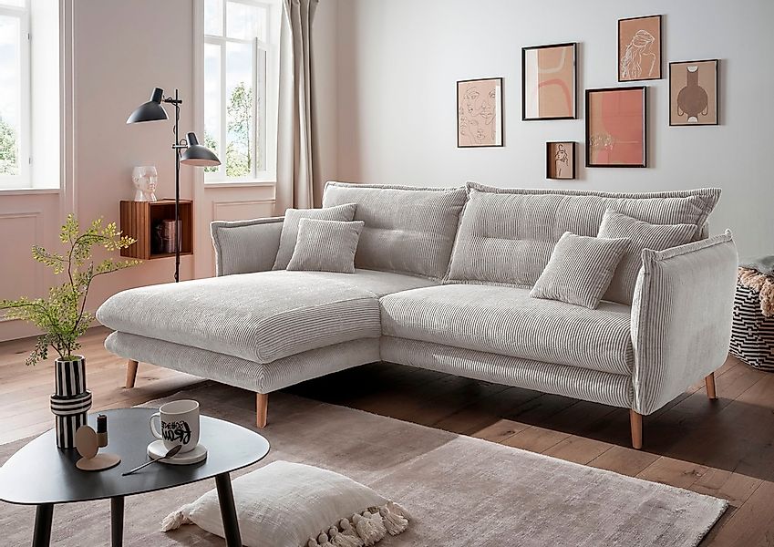 INOSIGN Ecksofa "Lazio modern und bequem, schmale Armlehnen, tolle Detailve günstig online kaufen