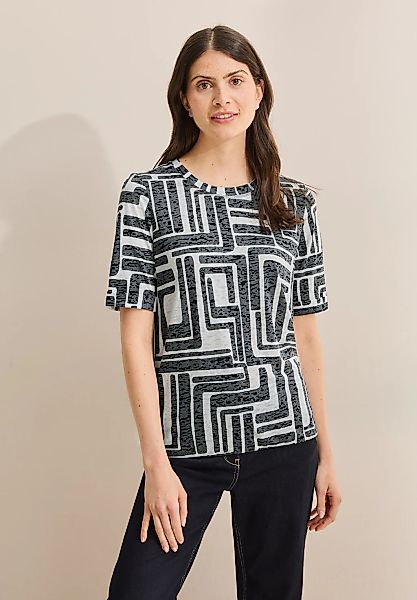 Cecil Rundhalsshirt aus softem Materialmix günstig online kaufen
