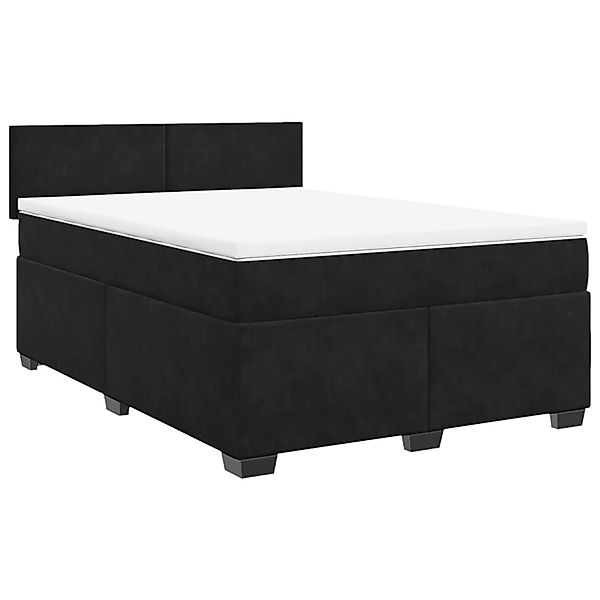 vidaXL Boxspringbett mit Matratze Schwarz 140x200 cm Samt2099687 günstig online kaufen