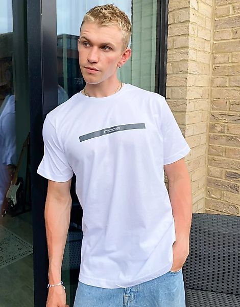 Nicce – Element – T-Shirt in Weiß günstig online kaufen