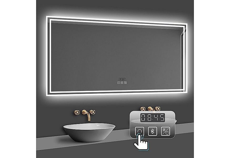 duschspa Badspiegel LED Beleuchtung Kalt/Neutral/Warmweiß Dimmbar Beschlagf günstig online kaufen