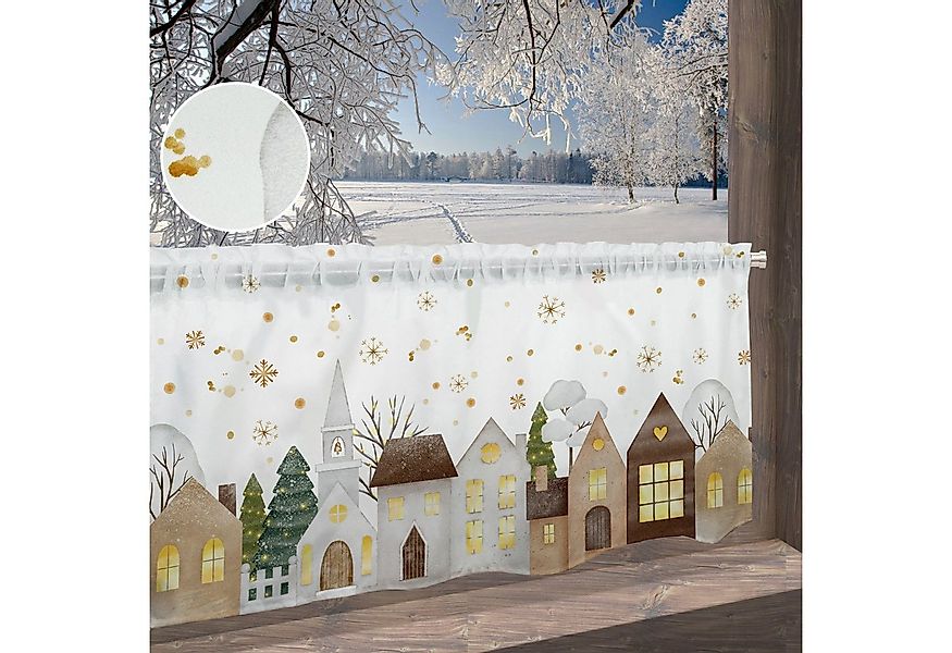 my home Scheibengardine Noel (1 St), Stangendurchzug, blickdicht, Polyester günstig online kaufen